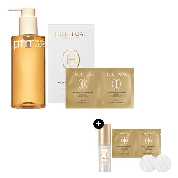 PEELING & CLEANSING Set_HOLITUAL Radiance Resurfacing Peel & Primera Oil to Foam Cleanser