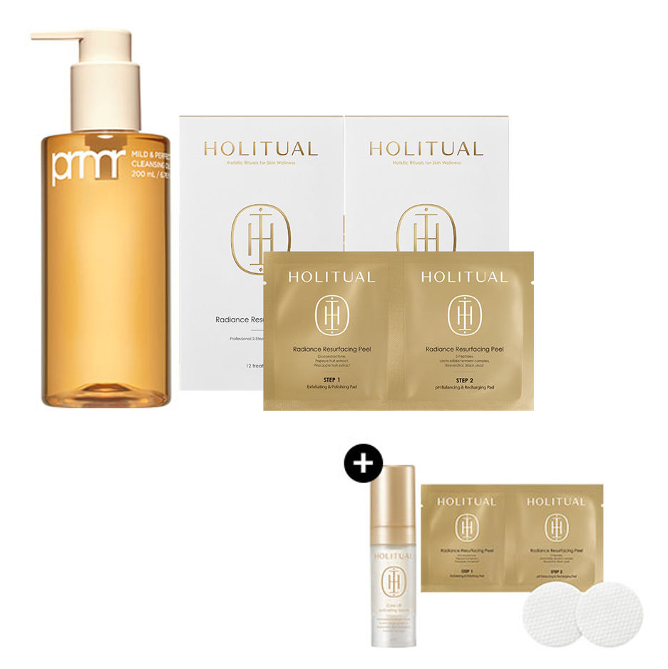 PEELING & CLEANSING Set_HOLITUAL Radiance Resurfacing Peel & Primera Oil to Foam Cleanser