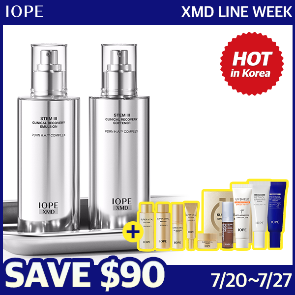 IOPE XMD Stem III Clinical Recovery Softner & Emulsion Set