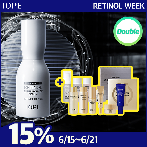 【ベストセラー】IOPE レチノール スーパーバウンスセラム RX™ 1% 30ml ダブルセット