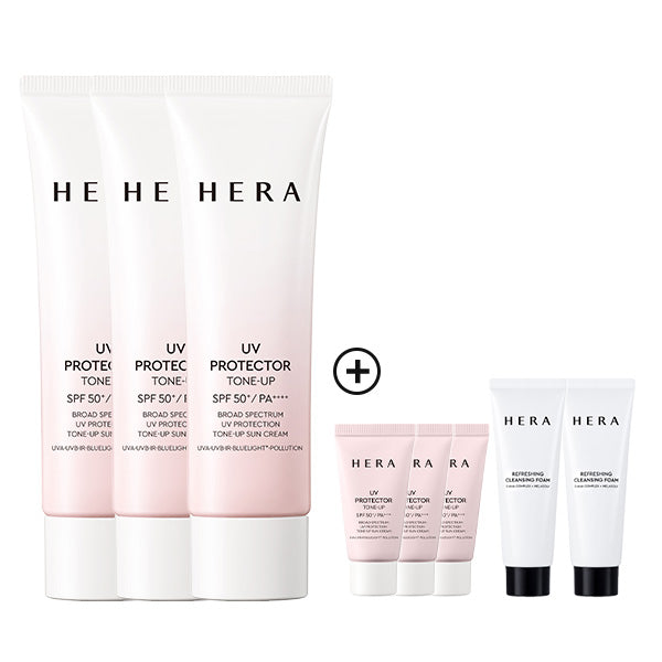 [サンケア バンドルセットで60ドルお得] HERA UVプロテクター トーンアップ 50ml*3+ トーンアップ 15ml*3+クレンジングフォーム 50g*2