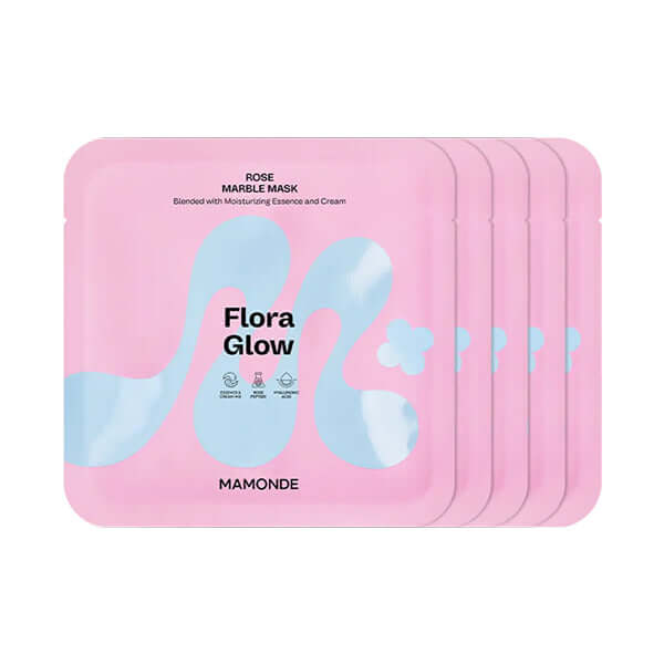 [5ea SET]Mamonde Flora Glow Rose Marble Mask