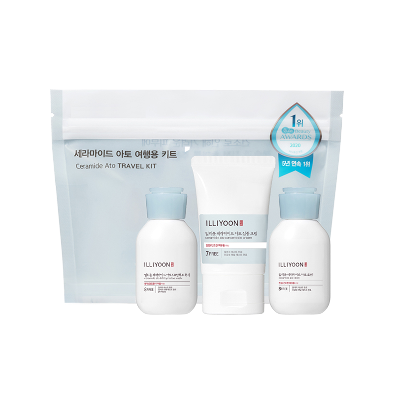 ILLIYOON CERAMIDE ATO Cream & Travel KIT(Cream 30ml + Lotion 50ml+Wash 50ml)