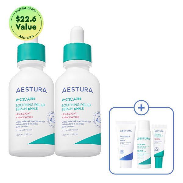 [New/Duo]AESTURA A-CICA365 SOOTHING RELIEF SERUM pH4.5 40ml *2ea
