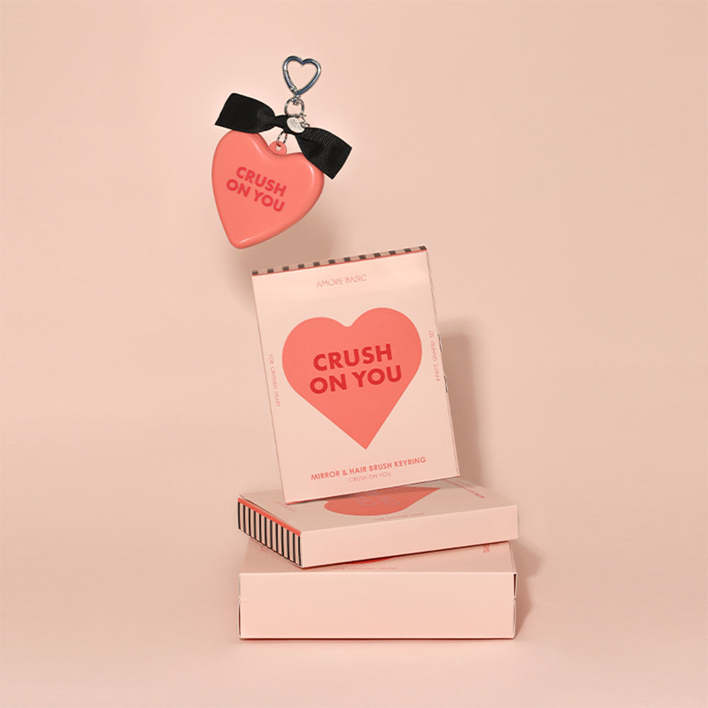 AMORE BASIC Crush on You Mirror & Brush Keyring