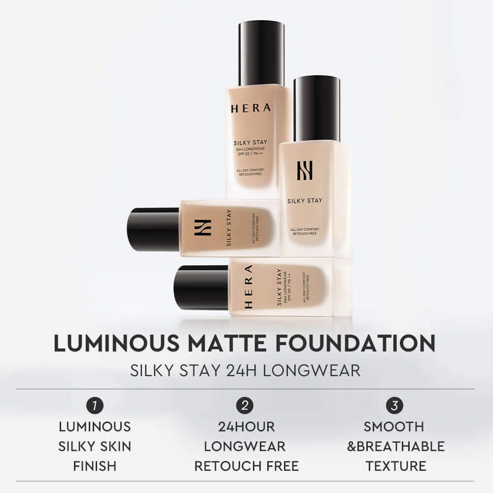 Silky Stay Foundation 24h Longwear Luminous Glow - Honey Radiance | HERA