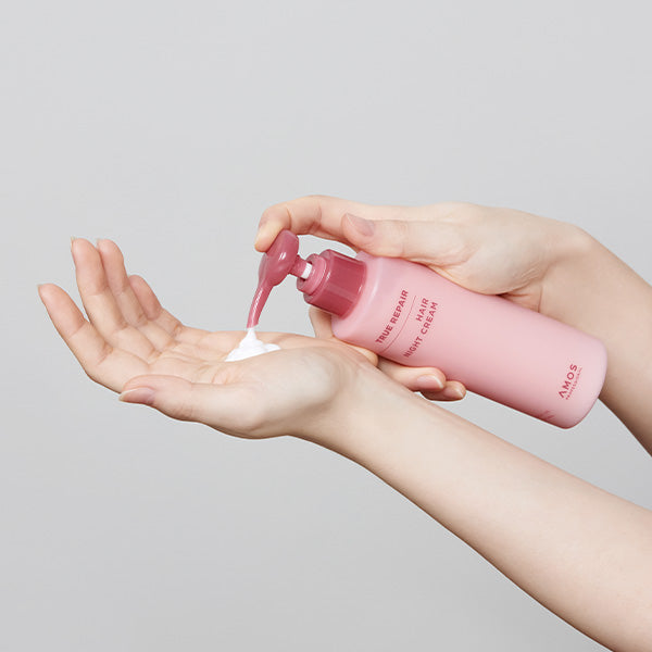 【ダメージヘア スペシャルケアセット】AMOS トゥルーリペア ナイトクリーム 180ml、エッセンス 100ml 