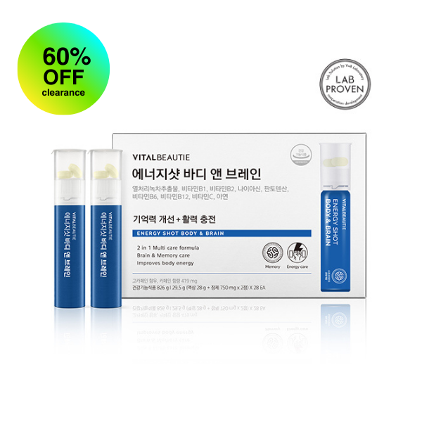 VITALBEAUTIE Energy Shot Body & Brain 28 Vials (28-day supply)