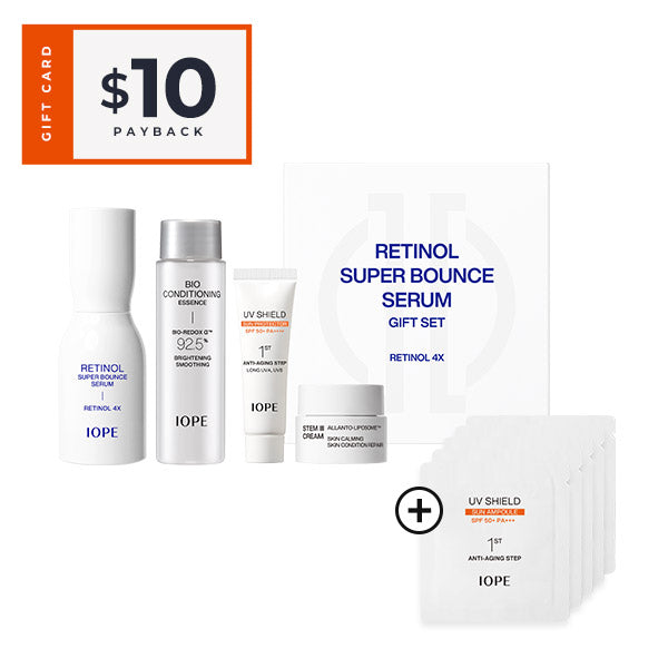 [10USD Gift Card Payback] IOPE Retinol Super Bounce Serum 50ml Set (3minis included)