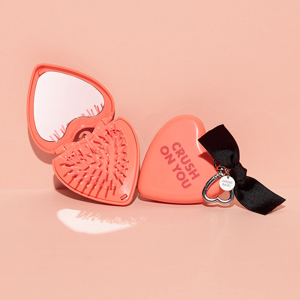 AMORE BASIC Crush on You Mirror & Brush Keyring