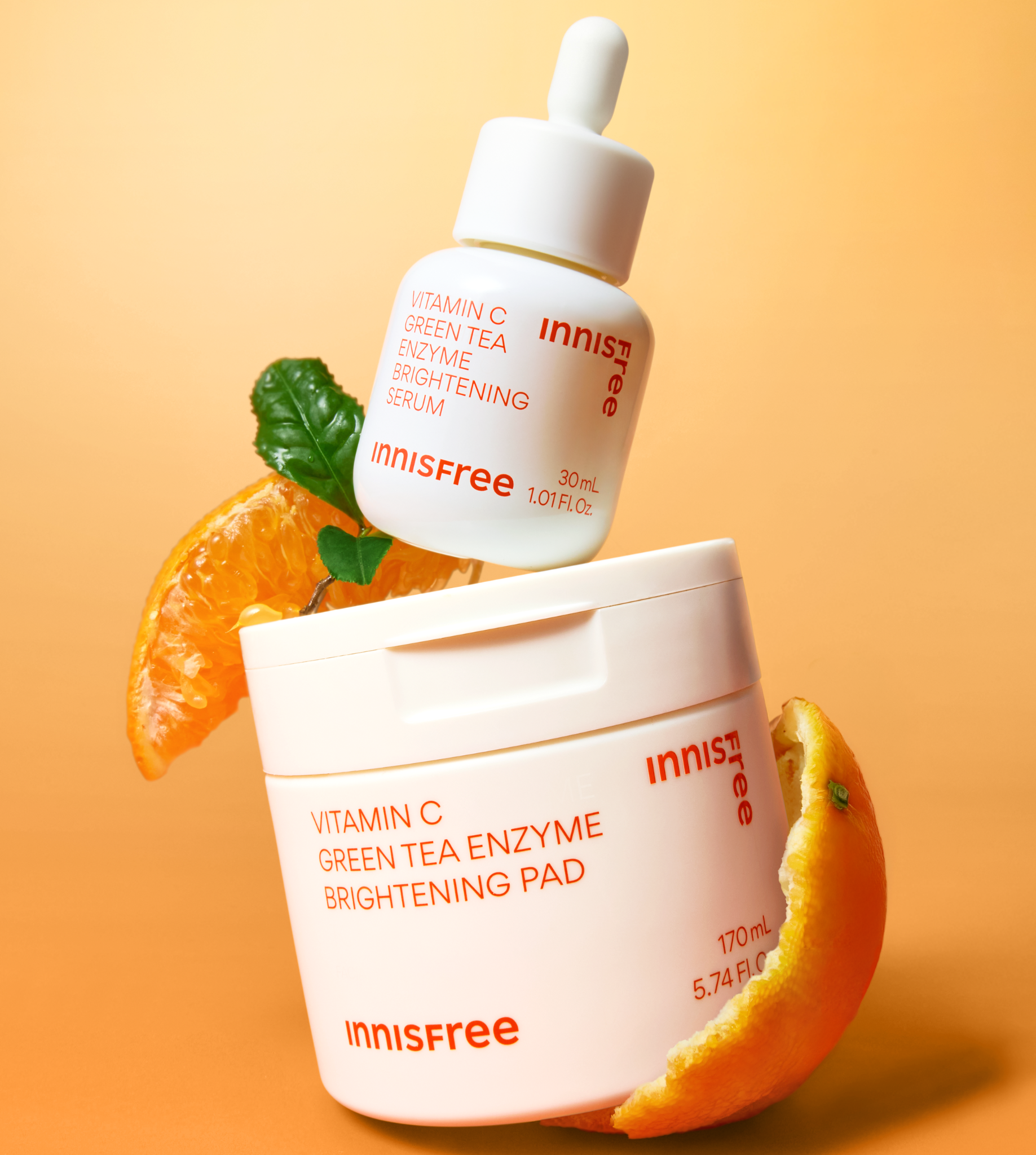 [Daily Vitamin Care] INNISFREE Vitamin C Green Tea Enzyme Brightening Pad (60Pads) + Serum 30ml Set