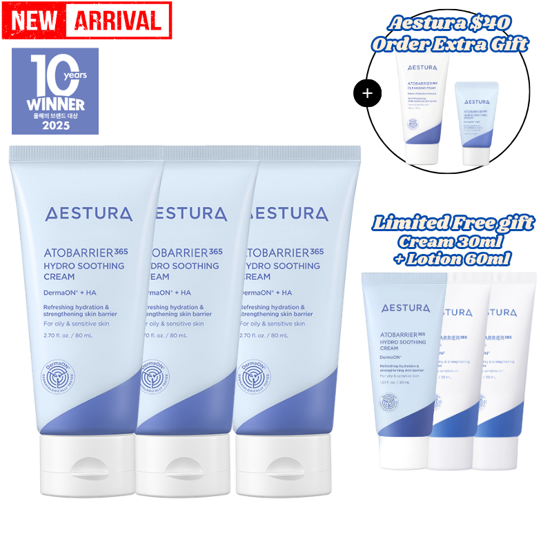 AESTURA ATOBARRIER365 Hydro Soothing Cream 80ml * 3ea