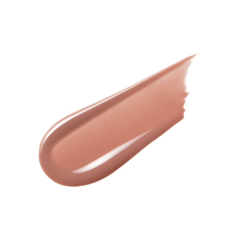 Swatch of [Felix] HERA Sensual Nude Gloss showcasing its sheer and glossy finish on a white background.