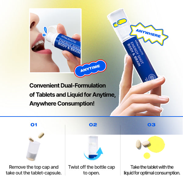 VITALBEAUTIE Energy Shot Body & Brain 28 Vials (28-day supply)