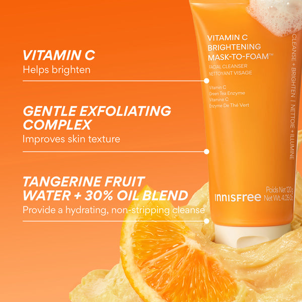 INNISFREE Vitamin C Brightening Mask-to-foam Cleanser 120ml