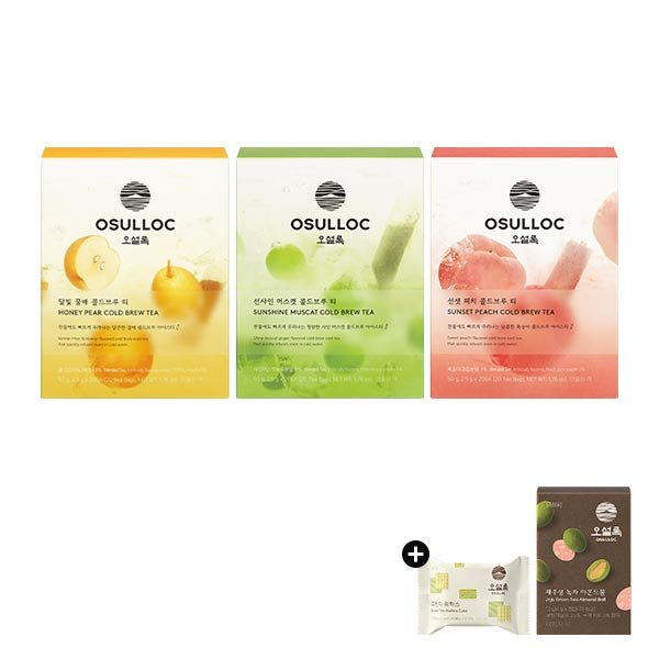 [Cold Brew Bundle] OSULLOC Sunset Peach, Honey Pear, Muscat Cold Brew Tea (60ea)