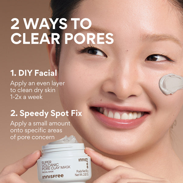 INNISFREE Super Volcanic Pore Clay Mask 80g – Deep Cleanse & Clear Face Pores