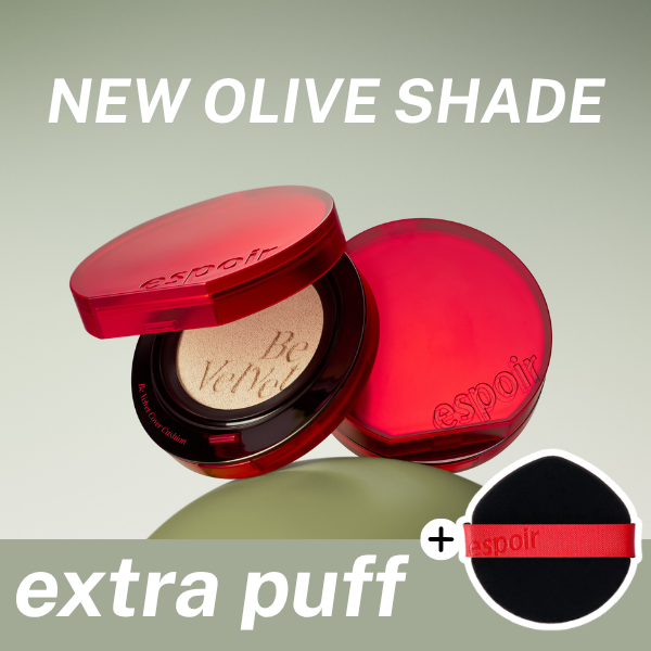 [NEW SHADE] ESPOIR Be Velvet Cover Cushion - Olive (13g + Extra Puff)