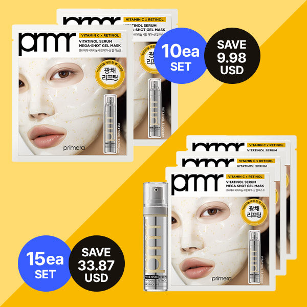 Vitamore Gel Face Mask トライアルセット Primera vitatinol serum mega-shot gel mask – Global Amore Mall