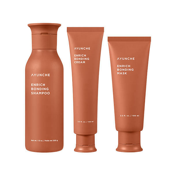 [Complete Hair Clinic Bundle] AYUNCHE Enrich Bonding Mask 100ml, Cream 150ml, Shampoo 200g