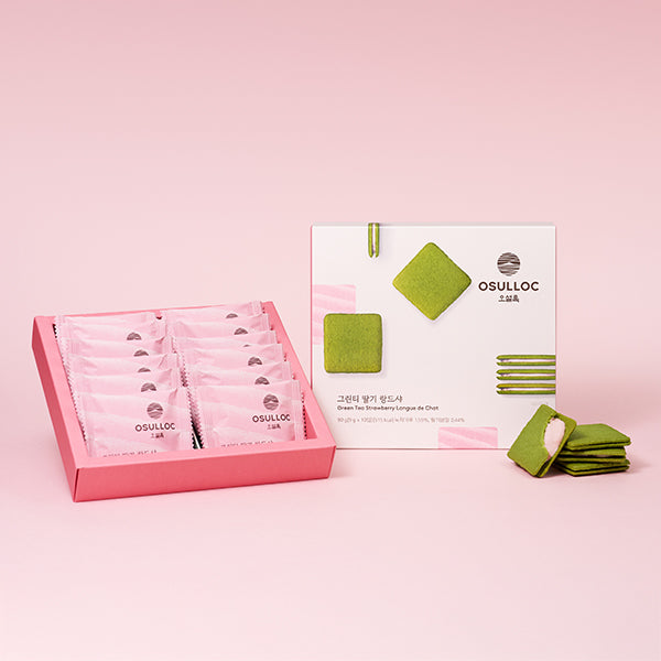 OSULLOC Green Tea Strawberry Langue De Chat (10 count)