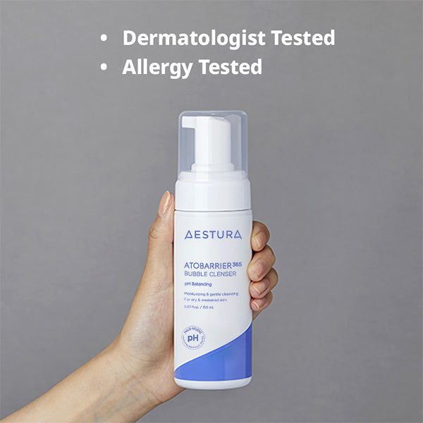 AESTURA Atobarrier 365 Bubble Cleanser 150ml with Mild Acidic pH formula, Rich Foam-Type, Fragrance & Soap Free, Camellia Sinensis Leaf Extract