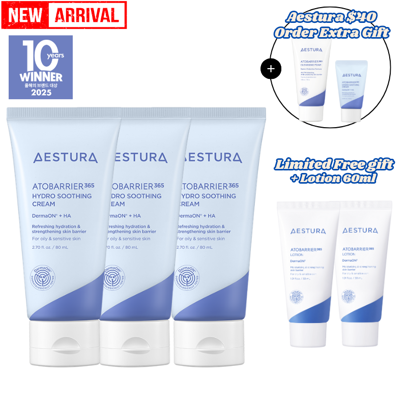 AESTURA ATOBARRIER365 Hydro Soothing Cream 80ml * 3ea