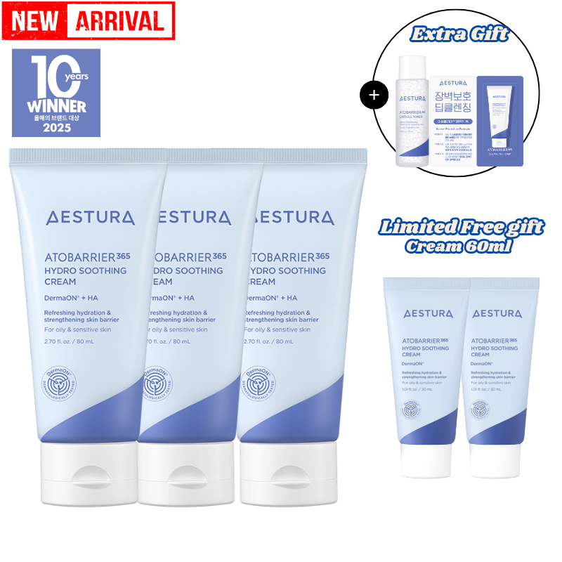 AESTURA ATOBARRIER365 Hydro Soothing Cream 80ml * 3ea