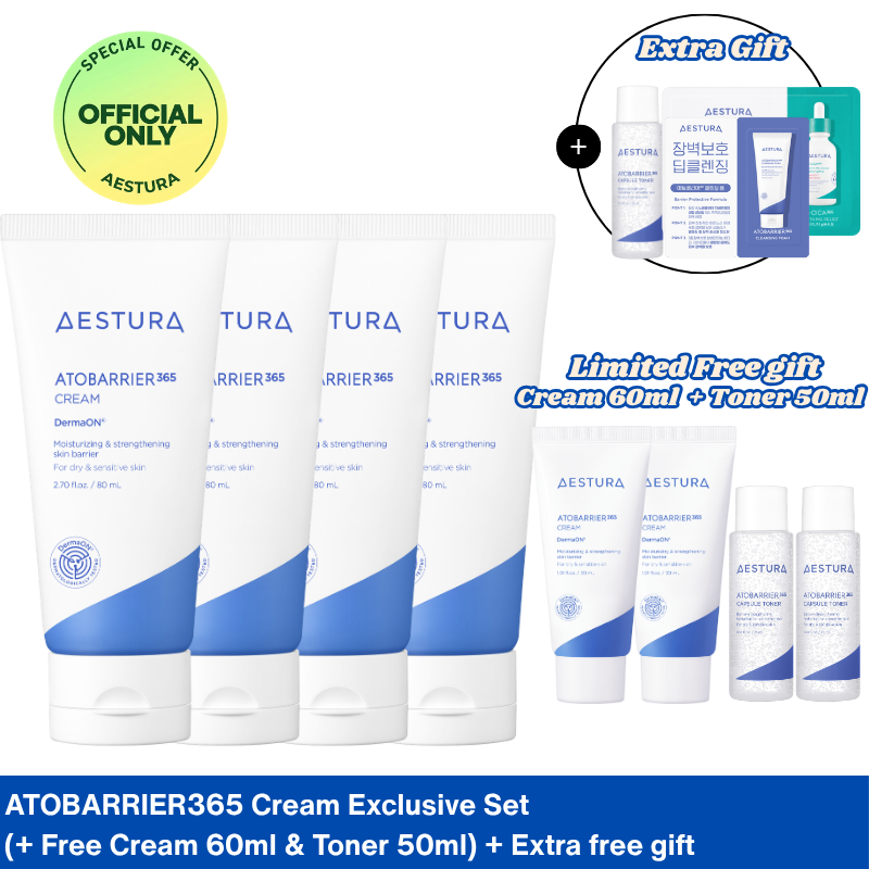 [SAVING DEAL]AESTURA Atobarrier365 Cream 80ml*4ea + free gifts