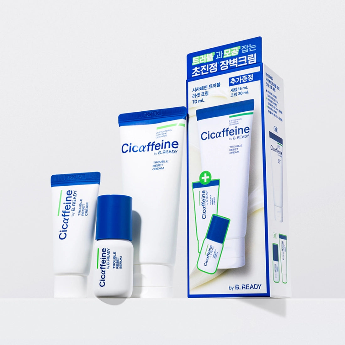 [40%Off]B.READY Cicaffeine Trouble Reset Cream Set(Cream 90ml+Serum 15ml)