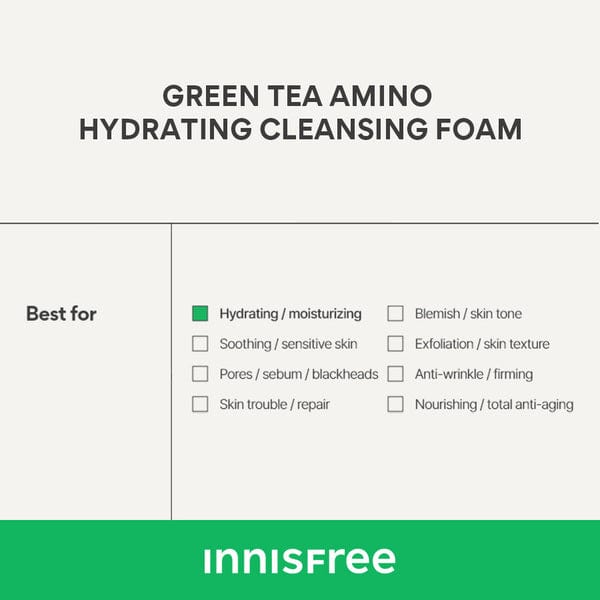 Green tea Amino Hydrating cleansing foam 150g