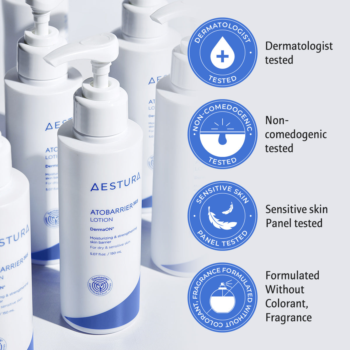 [2024 Renewal] AESTURA Atobarrier 365 Lotion 150ml, Lightweight Face Moisturizer for Normal to Dry Skin, Korean Skin Care, Skin Barrier Mild Lotion, Daily Moisturizing Lotion, Dermatologist Recommended
