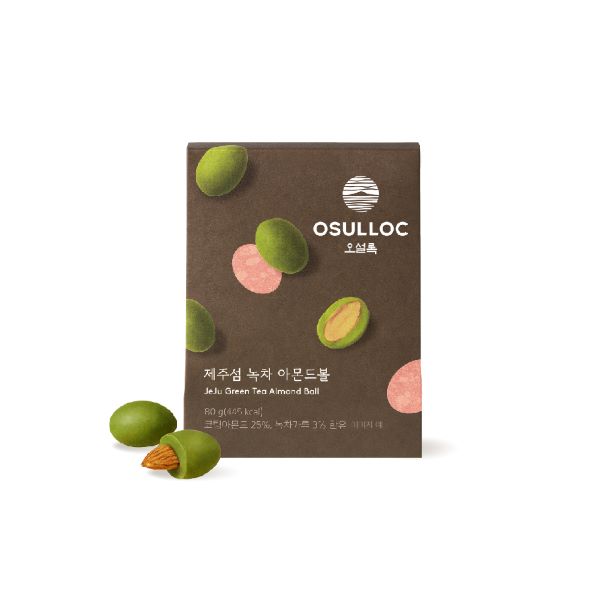 [3パック] OSULLOC 済州緑茶アーモンドボール 20個入り (80g x 3パック)
