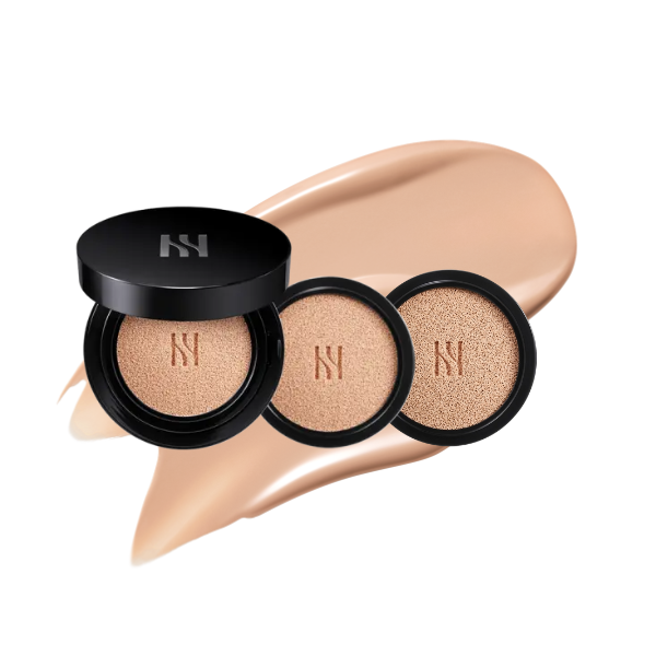[Deluxe Cushion Set]HERA Black Cushion Foundation 15gX3 (Cushion+Refill*2+puff*2+Uv Protector Tone-Up Peach 15ml*2)