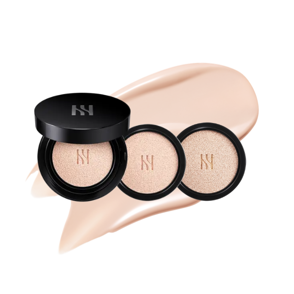 [Deluxe Cushion Set]HERA Black Cushion Foundation 15gX3 (Cushion+Refill*2+puff*2+Uv Protector Tone-Up Peach 15ml*2)
