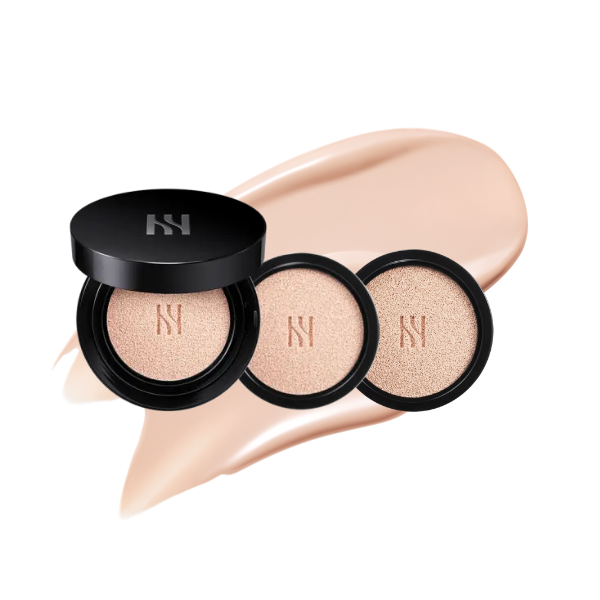 [Deluxe Cushion Set]HERA Black Cushion Foundation 15gX3 (Cushion+Refill*2+puff*2+Uv Protector Tone-Up Peach 15ml*2)