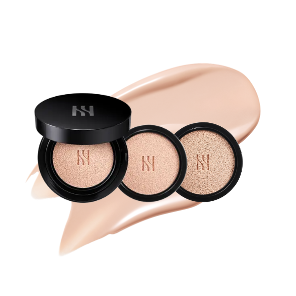 [Deluxe Cushion Set]HERA Black Cushion Foundation 15gX3 (Cushion+Refill*2+puff*2+Uv Protector Tone-Up Peach 15ml*2)