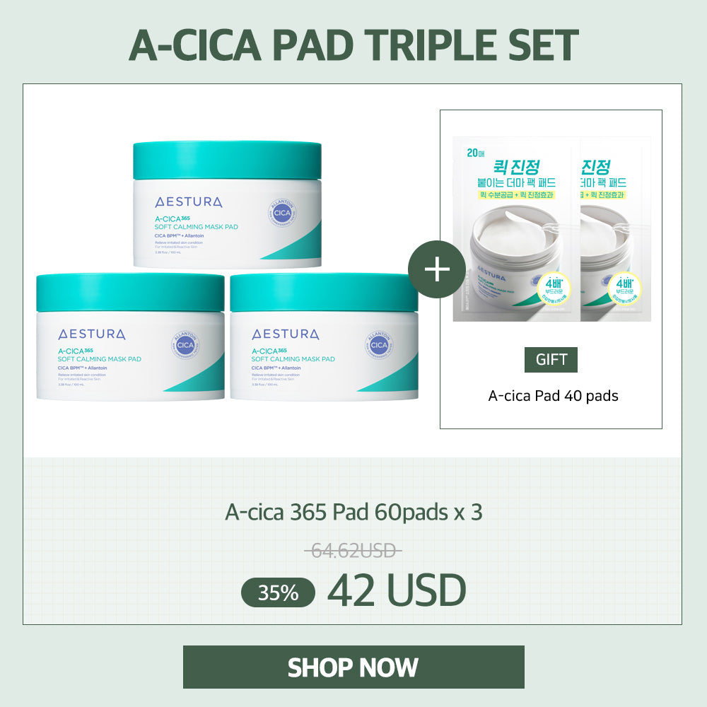 [GYUJIN OPTION 5]  A-Cica 365 Pad TRIPLE SET (60pads x 3)