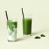 Osulloc Matcah Mania Bundle featuring two glasses of vibrant green matcha drinks.