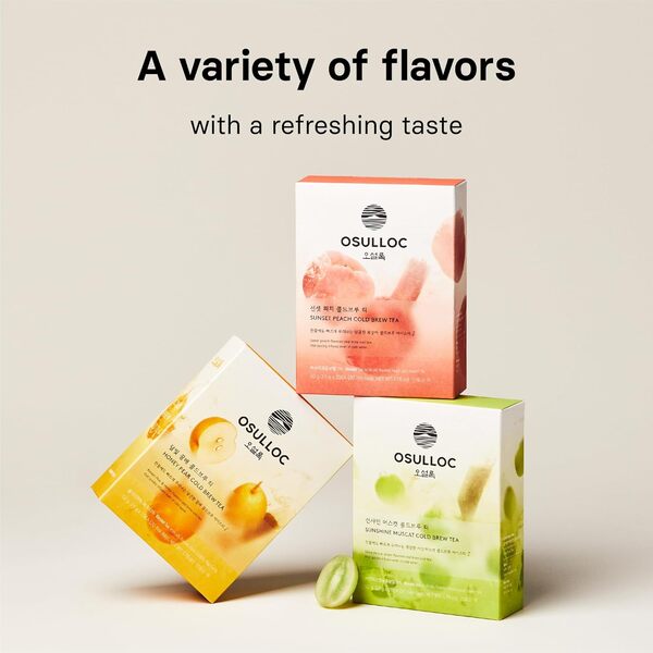 [Cold Brew Bundle] OSULLOC Sunset Peach, Honey Pear, Muscat Cold Brew Tea (60ea)